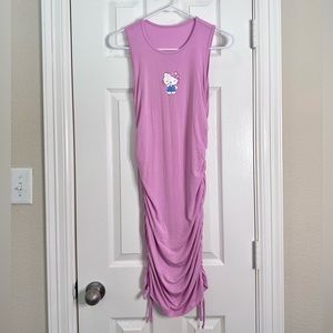 NWT Pink Hello Kitty Graphic Drawstring Midi Dress, S
